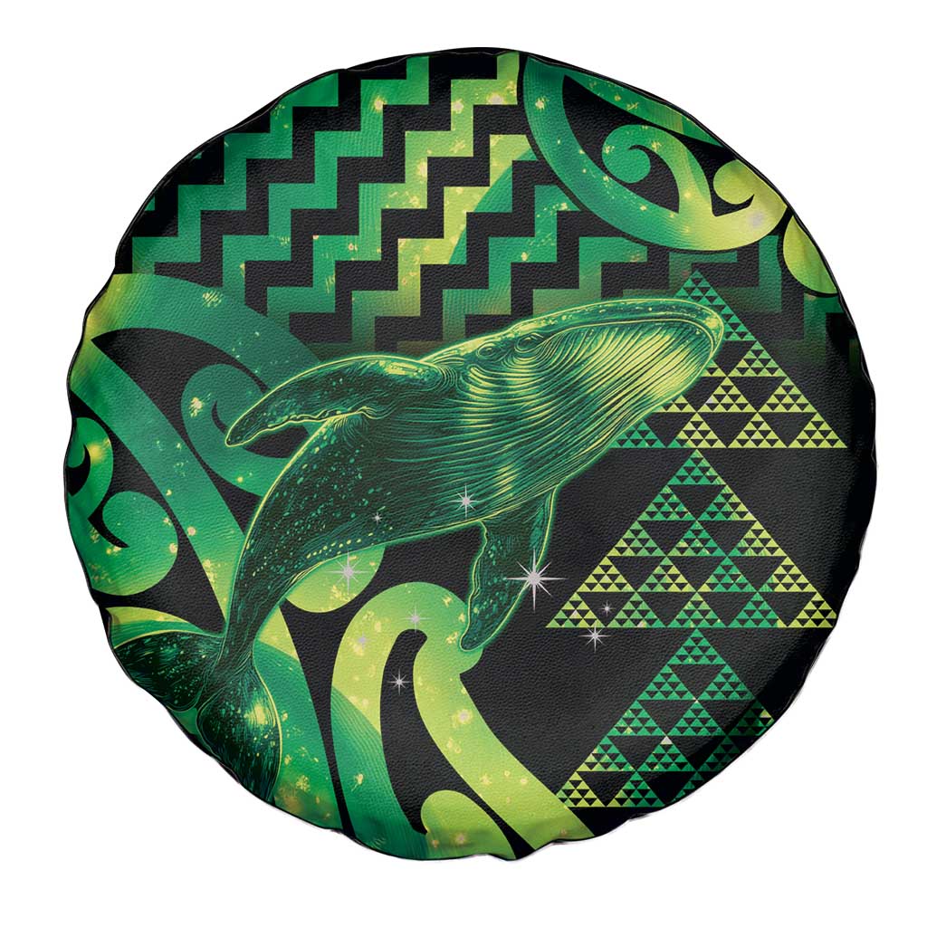 Humpback Whale Matariki New Zealand Spare Tire Cover NZ Maori Paikea Poutama Luxury Green LT14 - Polynesian Pride