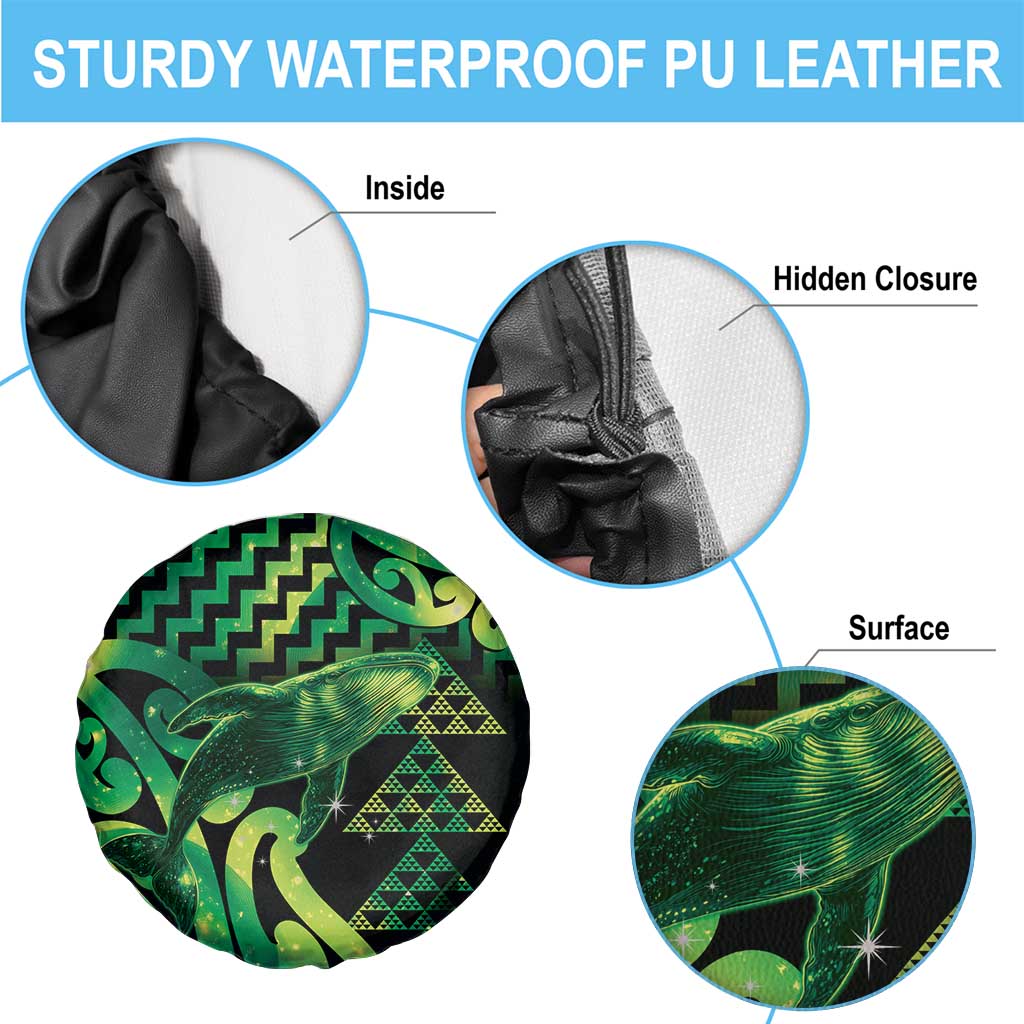 Humpback Whale Matariki New Zealand Spare Tire Cover NZ Maori Paikea Poutama Luxury Green LT14 - Polynesian Pride