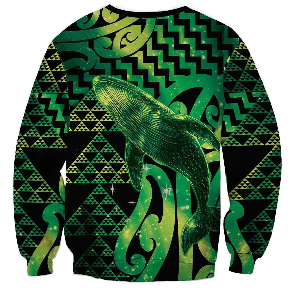 Humpback Whale Matariki New Zealand Sweatshirt NZ Maori Paikea Poutama Luxury Green