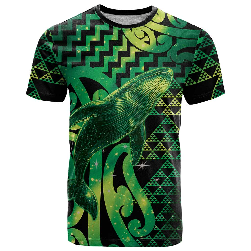 Humpback Whale Matariki New Zealand T Shirt NZ Maori Paikea Poutama Luxury Green LT14 Green - Polynesian Pride