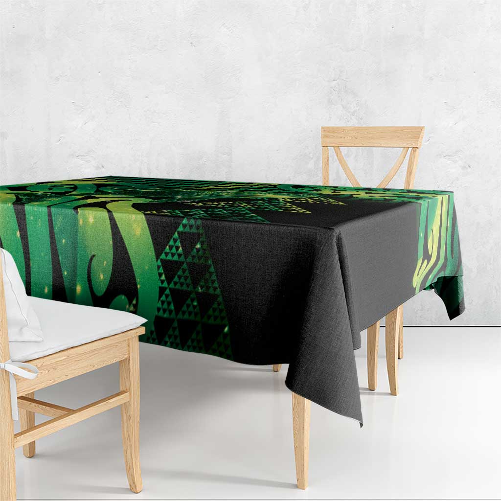 Humpback Whale Matariki New Zealand Tablecloth NZ Maori Paikea Poutama Luxury Green