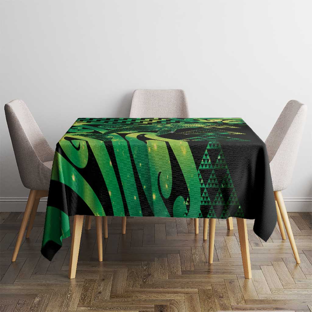 Humpback Whale Matariki New Zealand Tablecloth NZ Maori Paikea Poutama Luxury Green