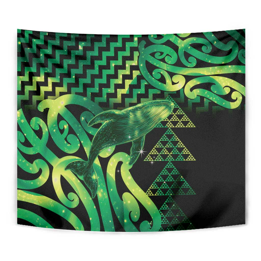 Humpback Whale Matariki New Zealand Tapestry NZ Maori Paikea Poutama Luxury Green LT14 - Polynesian Pride