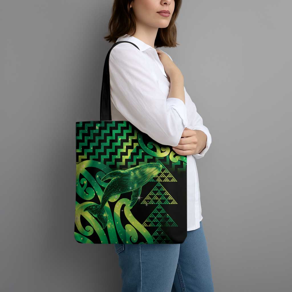 Humpback Whale Matariki New Zealand Tote Bag NZ Maori Paikea Poutama Luxury Green LT14 - Polynesian Pride