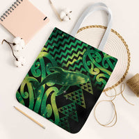Humpback Whale Matariki New Zealand Tote Bag NZ Maori Paikea Poutama Luxury Green LT14 White Strap One Size Green - Polynesian Pride