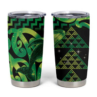 Humpback Whale Matariki New Zealand Tumbler Cup NZ Maori Paikea Poutama Luxury Green LT14 Green - Polynesian Pride