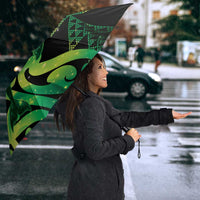 Humpback Whale Matariki New Zealand Umbrella NZ Maori Paikea Poutama Luxury Green LT14 - Polynesian Pride