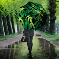 Humpback Whale Matariki New Zealand Umbrella NZ Maori Paikea Poutama Luxury Green LT14 - Polynesian Pride