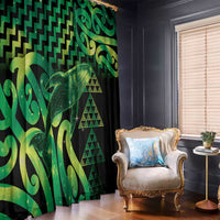 Humpback Whale Matariki New Zealand Window Curtain NZ Maori Paikea Poutama Luxury Green LT14 - Polynesian Pride