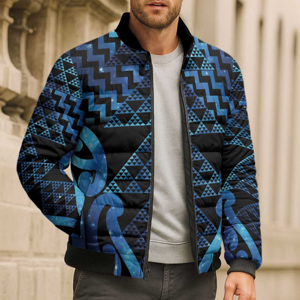 Taniko Motifs Matariki New Zealand Bomber Puffer Jacket NZ Niho Taniwha Poutama