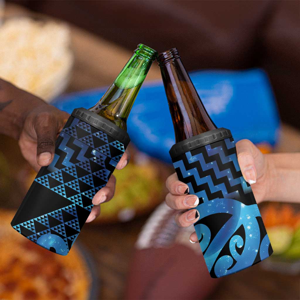 Taniko Motifs Matariki New Zealand 4 in 1 Can Cooler Tumbler NZ Niho Taniwha Poutama LT14 - Polynesian Pride