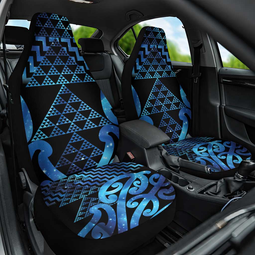 Taniko Motifs Matariki New Zealand Car Seat Cover NZ Niho Taniwha Poutama LT14 One Size Blue - Polynesian Pride