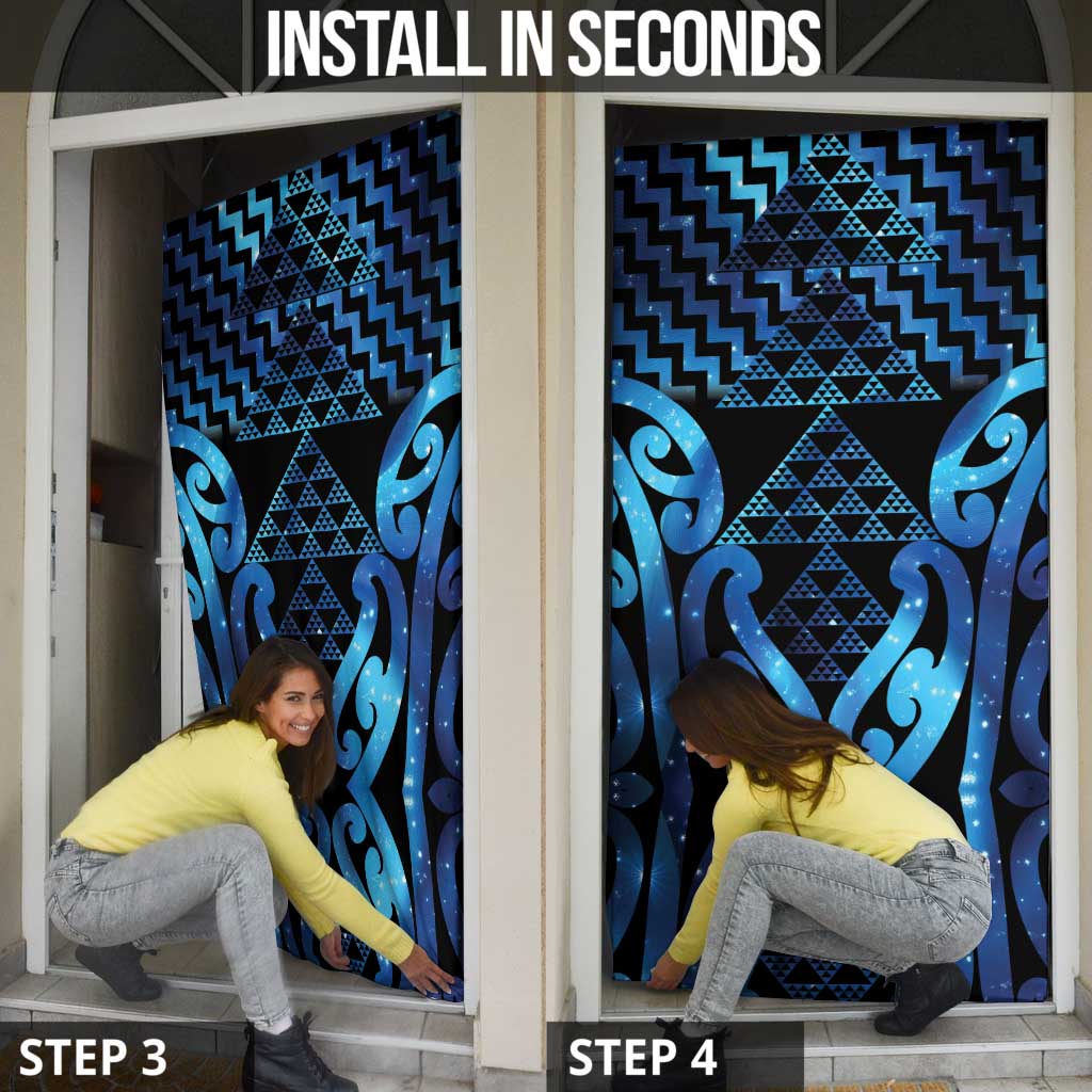 Taniko Motifs Matariki New Zealand Door Cover NZ Niho Taniwha Poutama LT14 - Polynesian Pride
