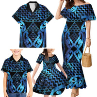 Taniko Motifs Matariki New Zealand Family Matching Mermaid Dress and Hawaiian Shirt NZ Niho Taniwha Poutama LT14 - Polynesian Pride