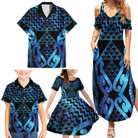 Taniko Motifs Matariki New Zealand Family Matching Summer Maxi Dress and Hawaiian Shirt NZ Niho Taniwha Poutama LT14 - Polynesian Pride