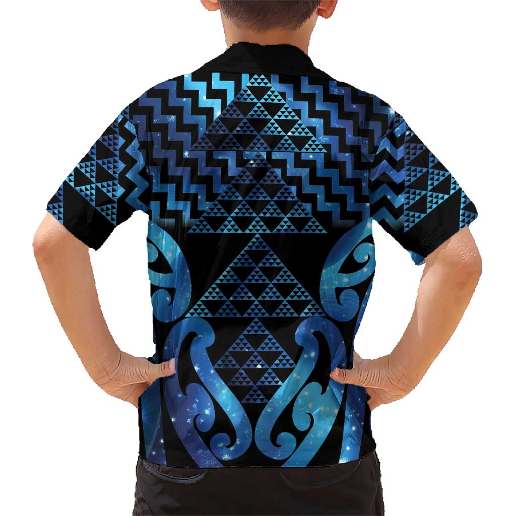 Taniko Motifs Matariki New Zealand Kid Hawaiian Shirt NZ Niho Taniwha Poutama LT14 - Polynesian Pride