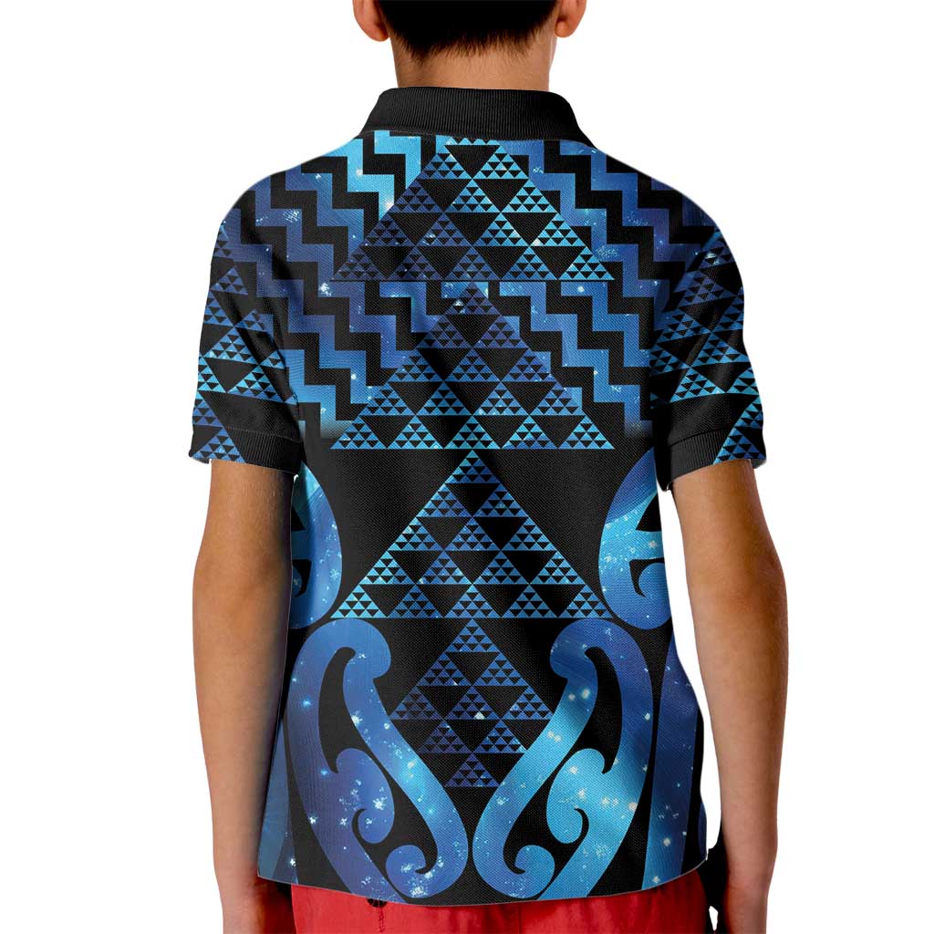 Taniko Motifs Matariki New Zealand Kid Polo Shirt NZ Niho Taniwha Poutama LT14 - Polynesian Pride