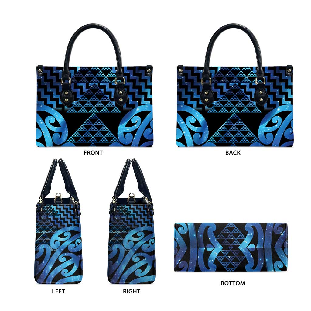 Taniko Motifs Matariki New Zealand Leather Bag NZ Niho Taniwha Poutama