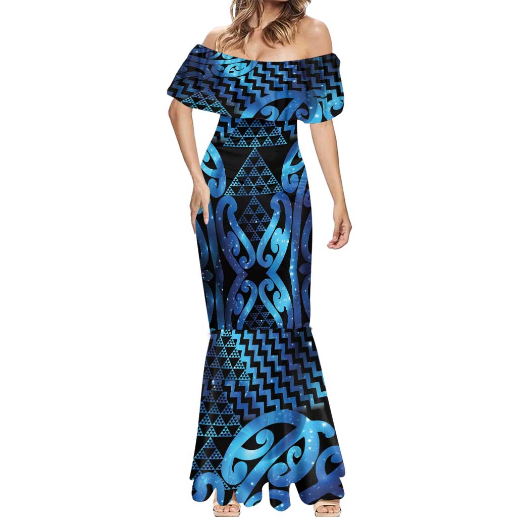 Taniko Motifs Matariki New Zealand Mermaid Dress NZ Niho Taniwha Poutama LT14 - Polynesian Pride