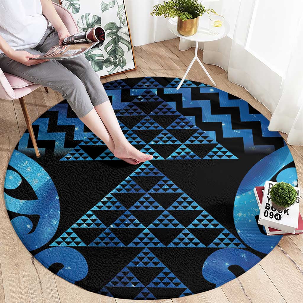 Taniko Motifs Matariki New Zealand Round Carpet NZ Niho Taniwha Poutama LT14 - Polynesian Pride