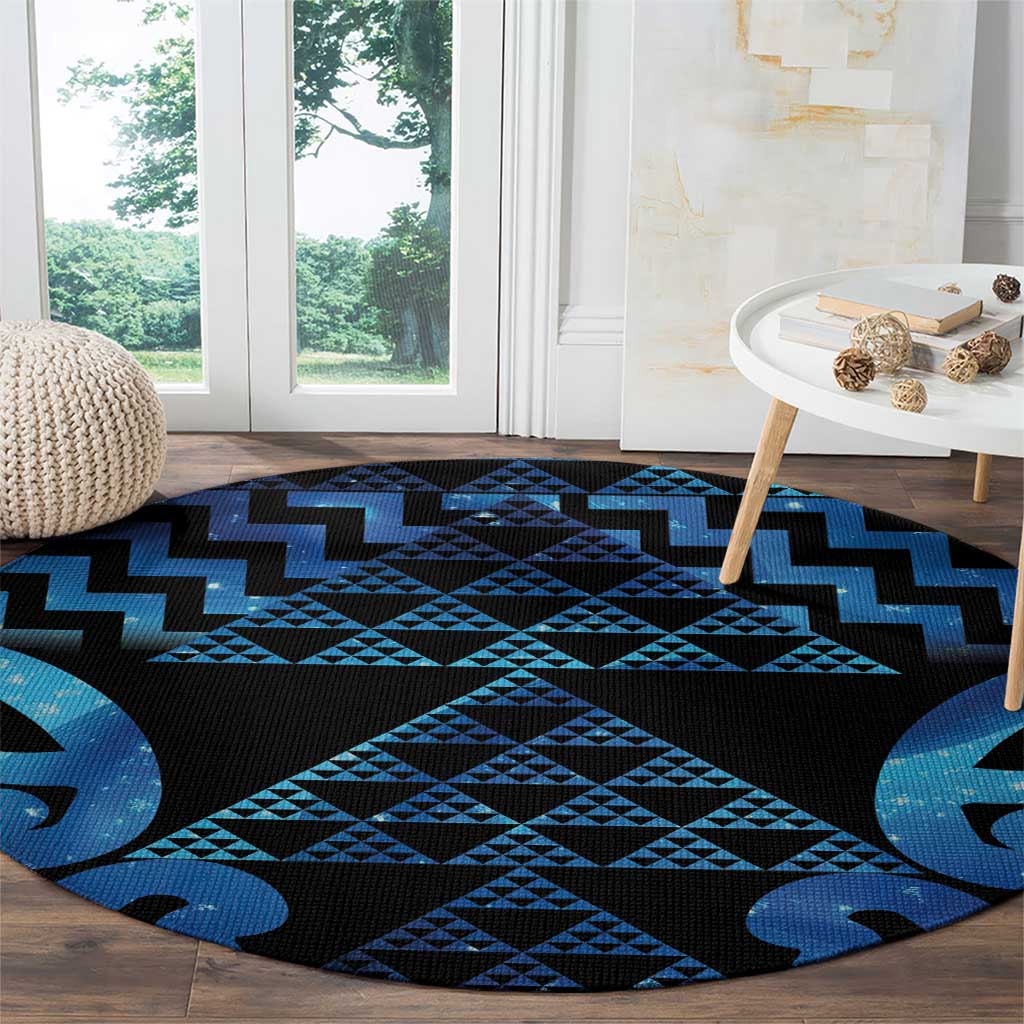 Taniko Motifs Matariki New Zealand Round Carpet NZ Niho Taniwha Poutama LT14 - Polynesian Pride