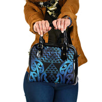 Taniko Motifs Matariki New Zealand Shoulder Handbag NZ Niho Taniwha Poutama LT14 One Size Blue - Polynesian Pride
