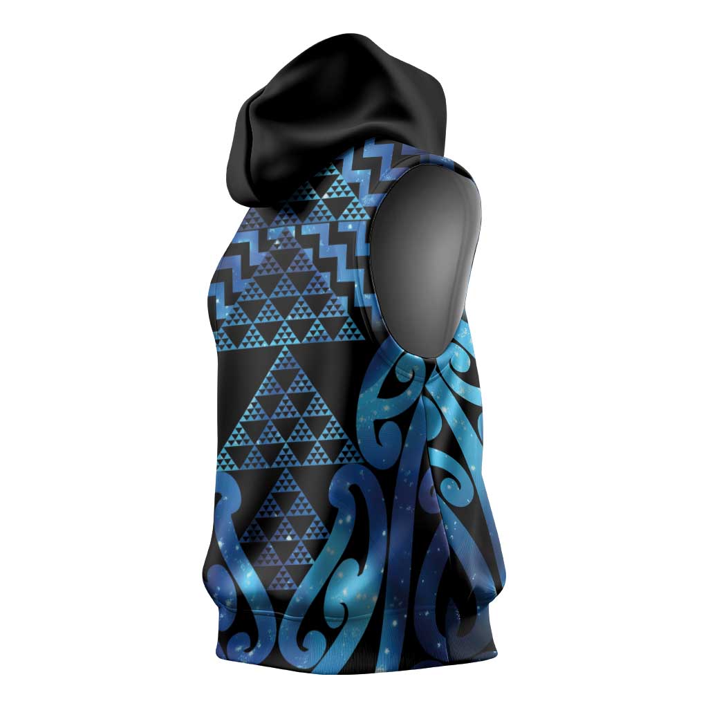 Taniko Motifs Matariki New Zealand Sleeveless Hoodie NZ Niho Taniwha Poutama LT14 - Polynesian Pride