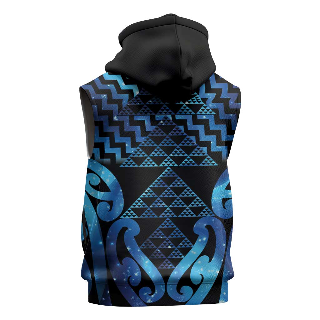 Taniko Motifs Matariki New Zealand Sleeveless Zip Hoodie NZ Niho Taniwha Poutama LT14 - Polynesian Pride