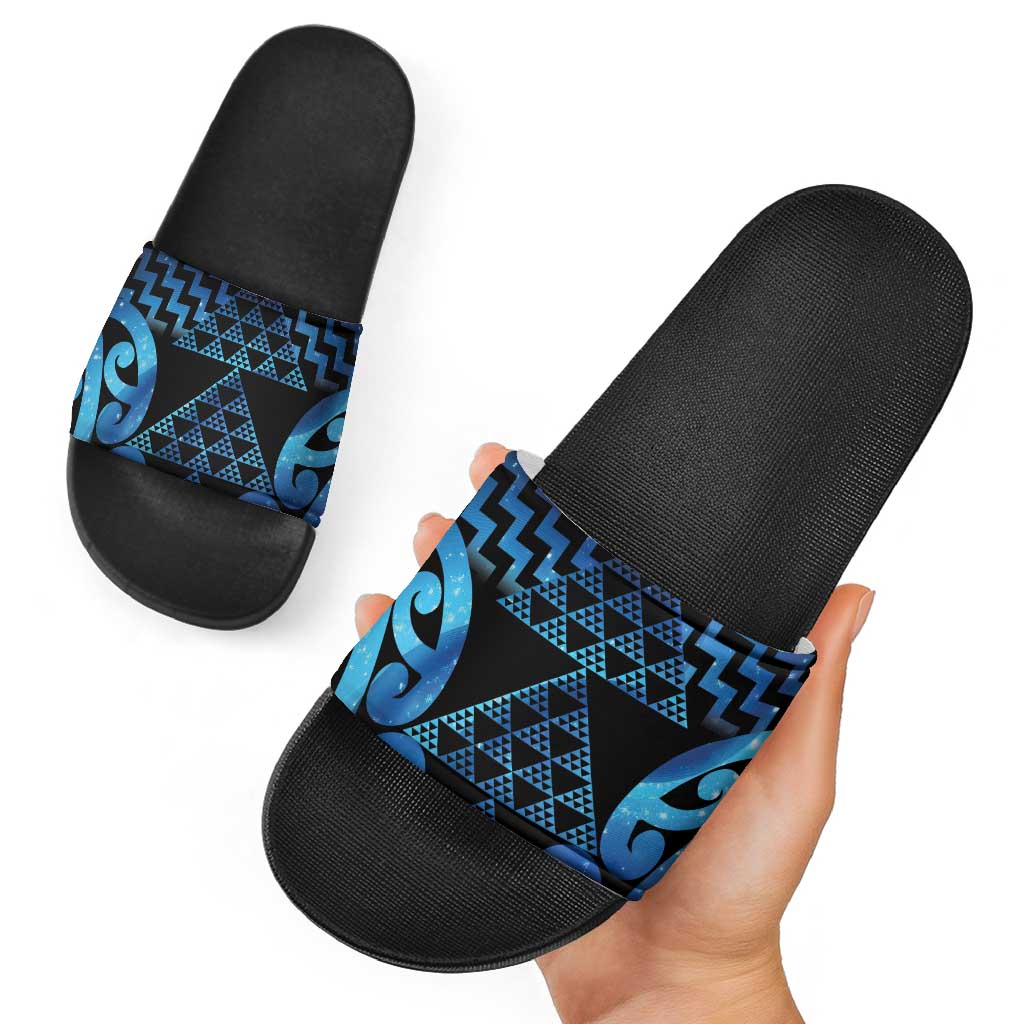 Taniko Motifs Matariki New Zealand Slide Sandals NZ Niho Taniwha Poutama