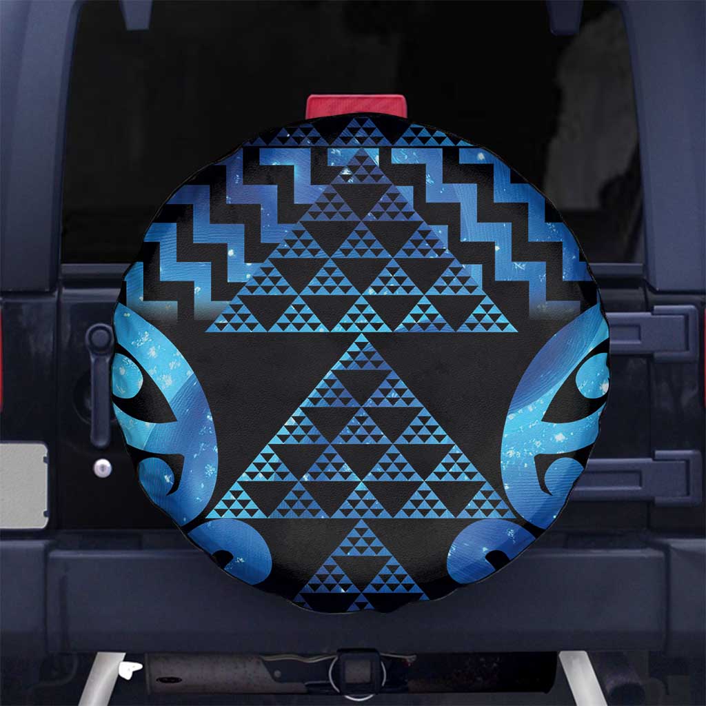 Taniko Motifs Matariki New Zealand Spare Tire Cover NZ Niho Taniwha Poutama LT14 No hole Blue - Polynesian Pride