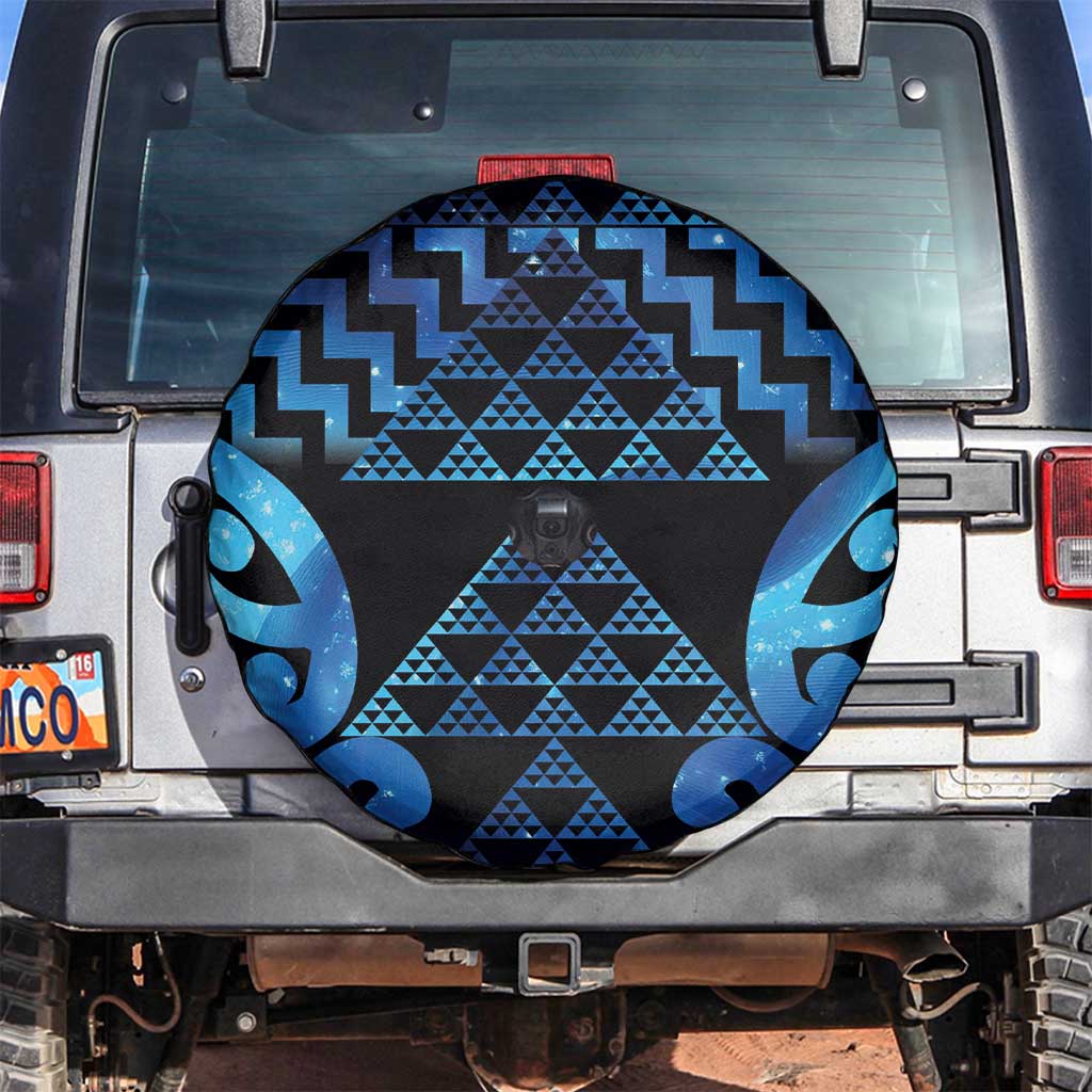 Taniko Motifs Matariki New Zealand Spare Tire Cover NZ Niho Taniwha Poutama LT14 Blue - Polynesian Pride