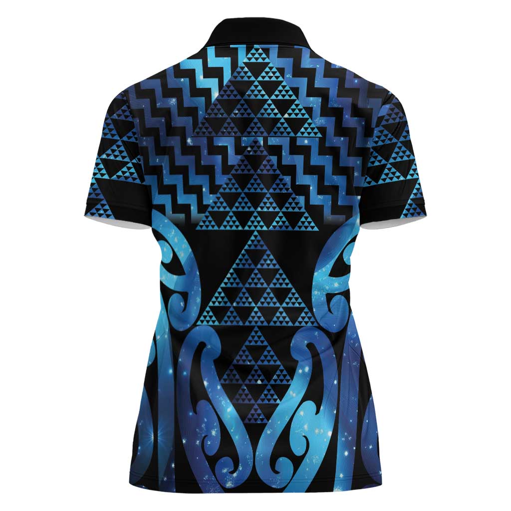 Taniko Motifs Matariki New Zealand Women Polo Shirt NZ Niho Taniwha Poutama LT14 - Polynesian Pride