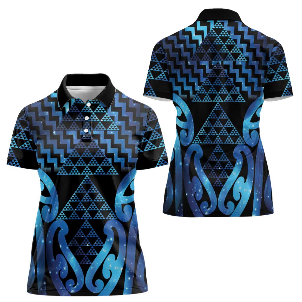 Taniko Motifs Matariki New Zealand Women Polo Shirt NZ Niho Taniwha Poutama LT14 - Polynesian Pride