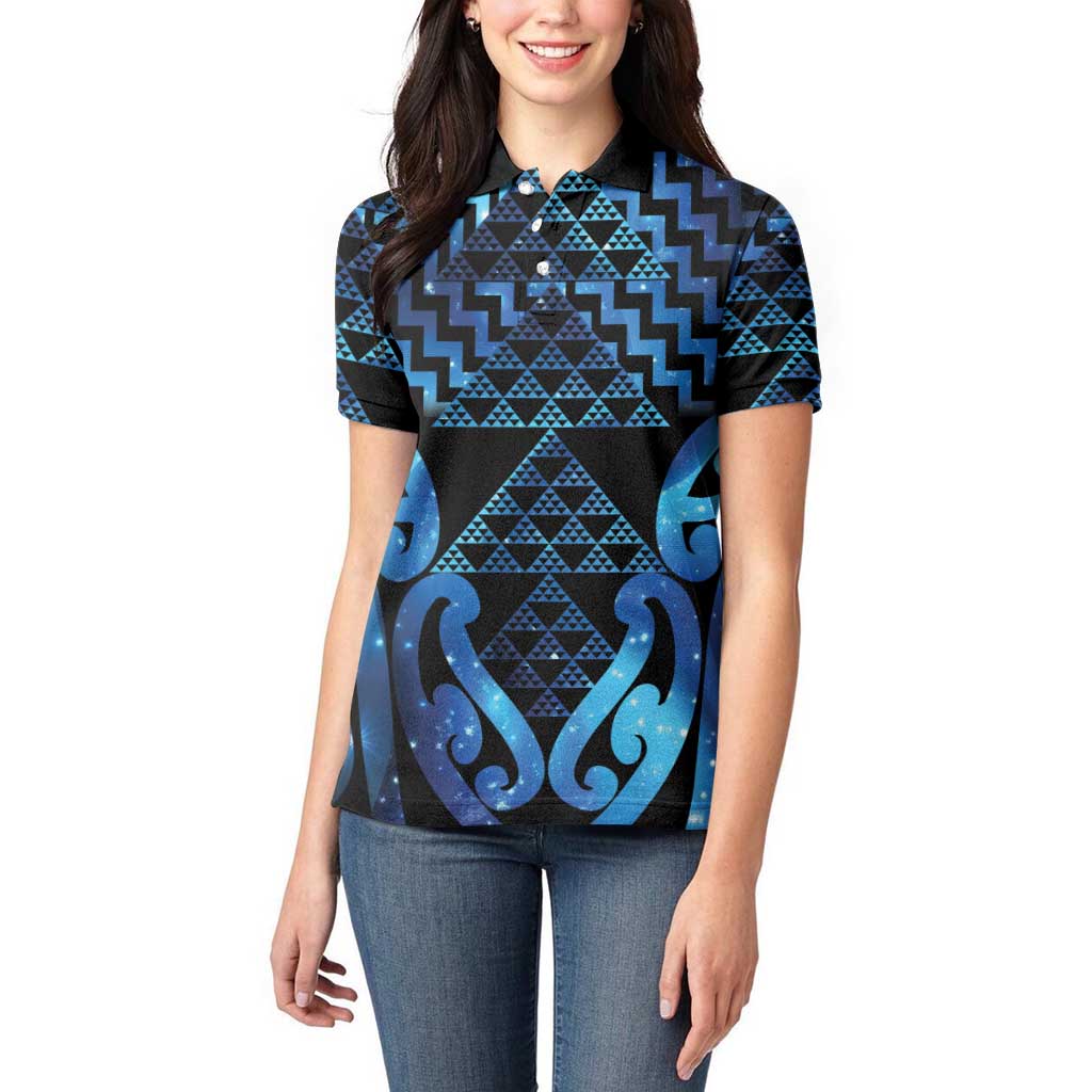 Taniko Motifs Matariki New Zealand Women Polo Shirt NZ Niho Taniwha Poutama LT14 - Polynesian Pride
