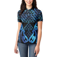 Taniko Motifs Matariki New Zealand Women Polo Shirt NZ Niho Taniwha Poutama LT14 - Polynesian Pride
