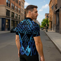 Taniko Motifs Matariki New Zealand Zipper Polo Shirt NZ Niho Taniwha Poutama LT14 - Polynesian Pride
