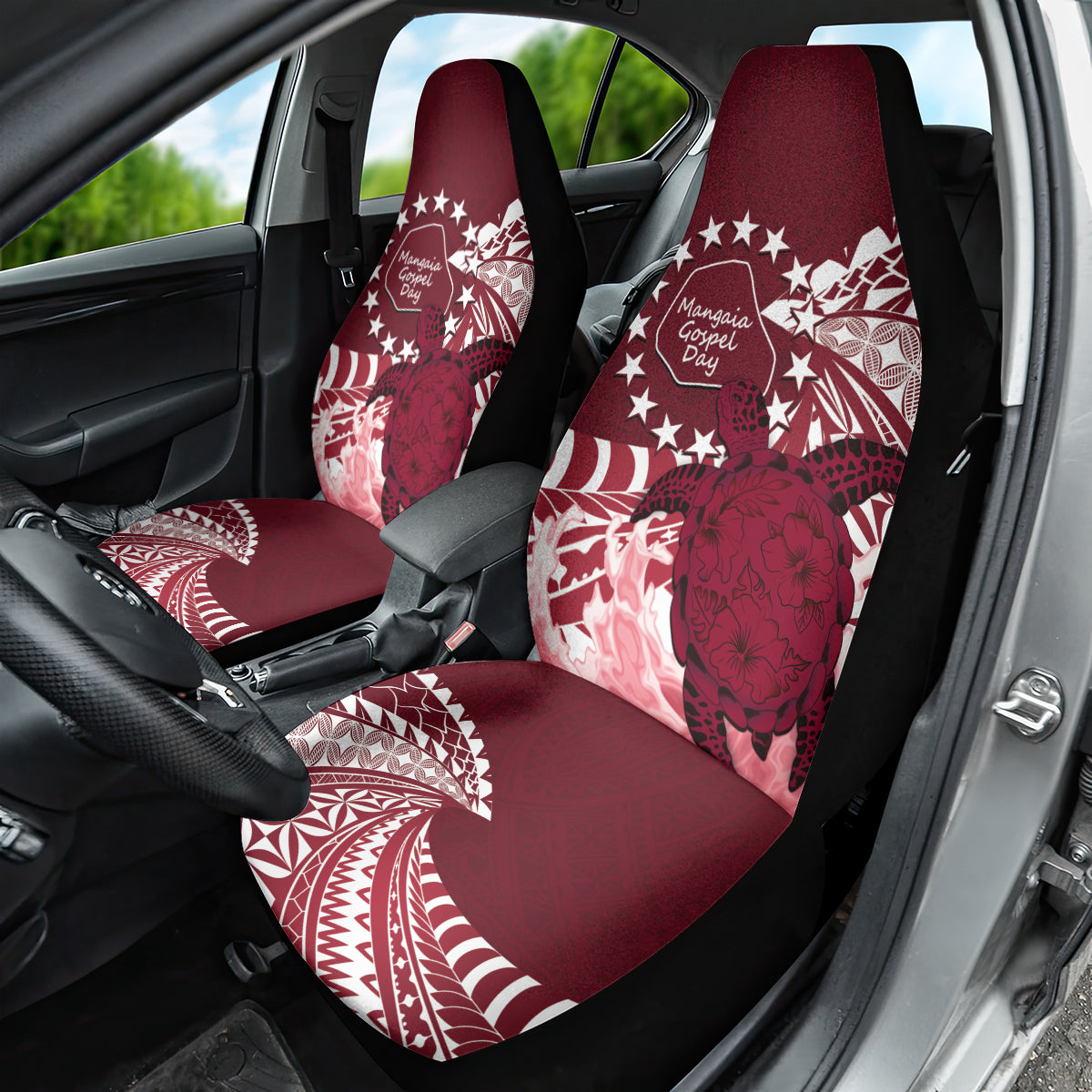 Cook Islands Mangaia Gospel Day Car Seat Cover Polynesian Art With Sea Turtle LT14 - Polynesian Pride