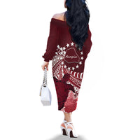 Cook Islands Mangaia Gospel Day Family Matching Off The Shoulder Long Sleeve Dress and Hawaiian Shirt Polynesian Art With Sea Turtle LT14 - Polynesian Pride