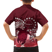 Cook Islands Mangaia Gospel Day Family Matching Short Sleeve Bodycon Dress and Hawaiian Shirt Polynesian Art With Sea Turtle LT14 - Polynesian Pride