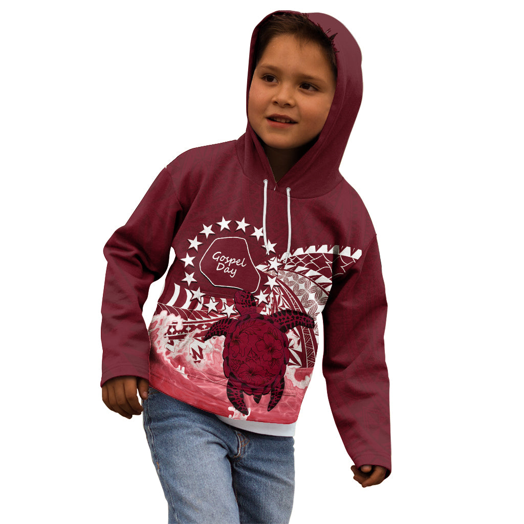 Cook Islands Mangaia Gospel Day Kid Hoodie Polynesian Art With Sea Turtle LT14 - Polynesian Pride