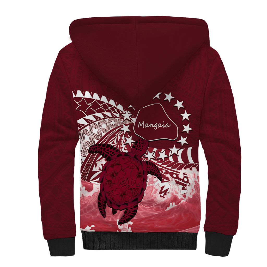 Cook Islands Mangaia Gospel Day Sherpa Hoodie Polynesian Art With Sea Turtle LT14 - Polynesian Pride