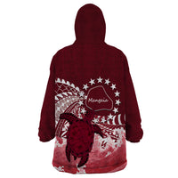 Cook Islands Mangaia Gospel Day Wearable Blanket Hoodie Polynesian Art With Sea Turtle LT14 - Polynesian Pride