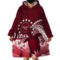 Cook Islands Mangaia Gospel Day Wearable Blanket Hoodie Polynesian Art With Sea Turtle LT14 - Polynesian Pride