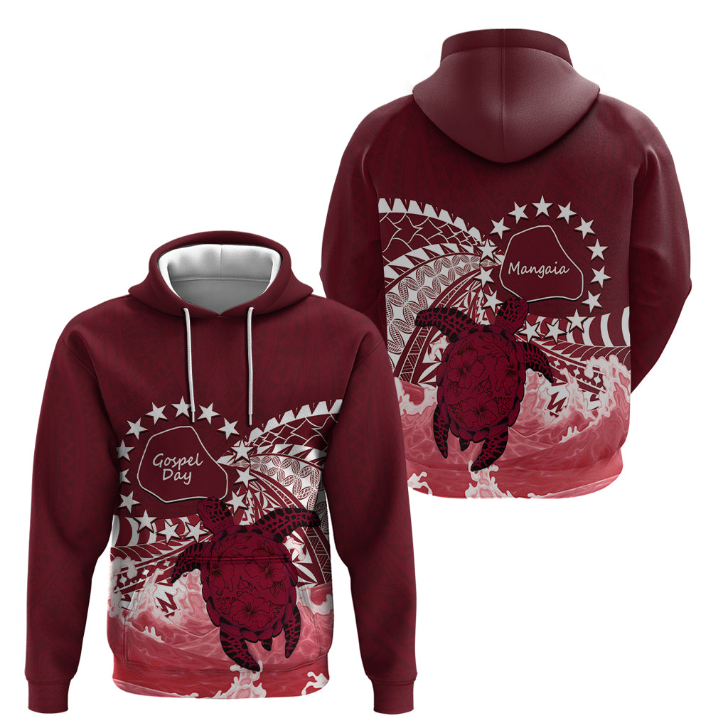 Cook Islands Mangaia Gospel Day Zip Hoodie Polynesian Art With Sea Turtle LT14 - Polynesian Pride
