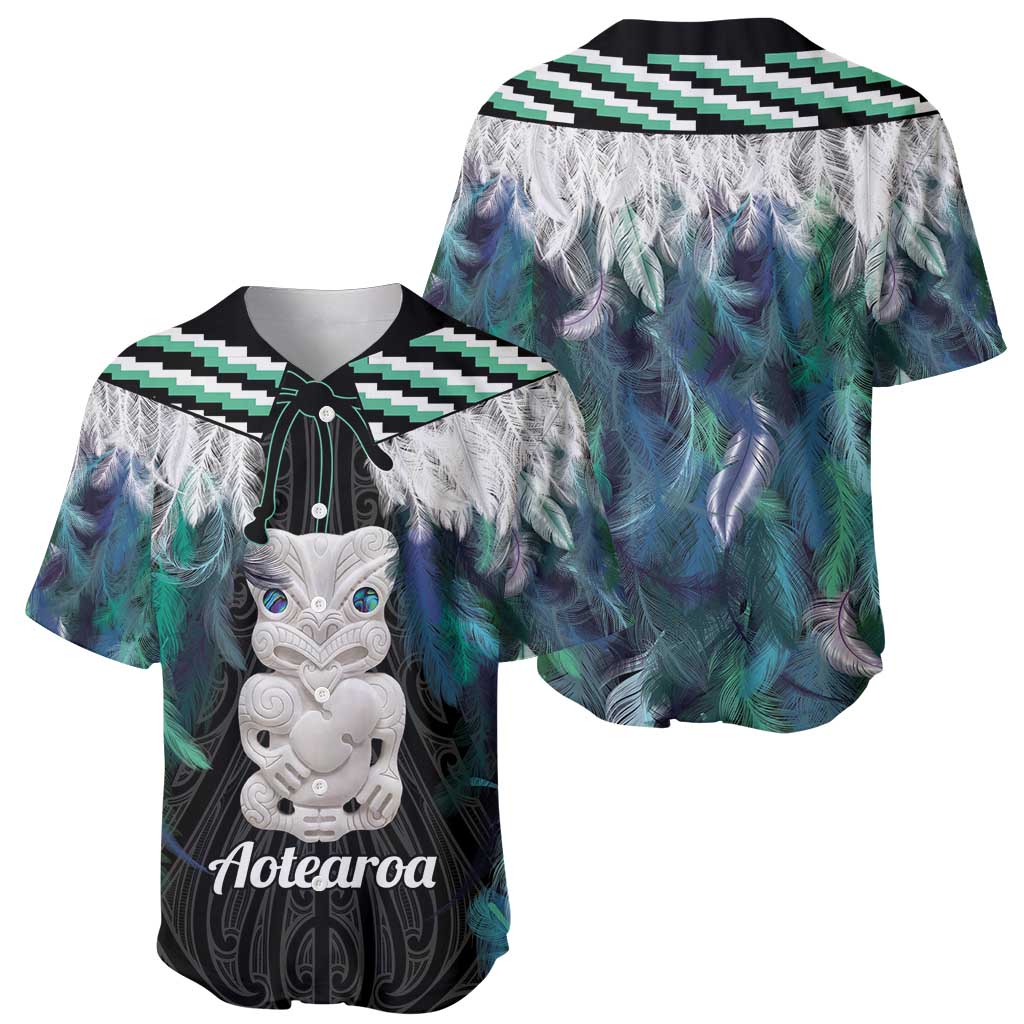 Aotearoa Korowai Motif Baseball Jersey Hei Tiki Poutama Maori Pattern