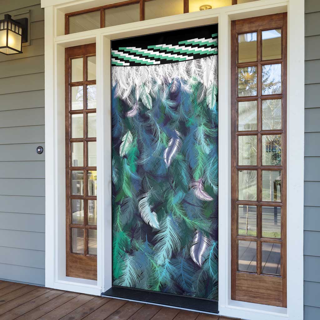 Aotearoa Korowai Motif Door Cover Hei Tiki Poutama Maori Pattern - Polynesian Pride