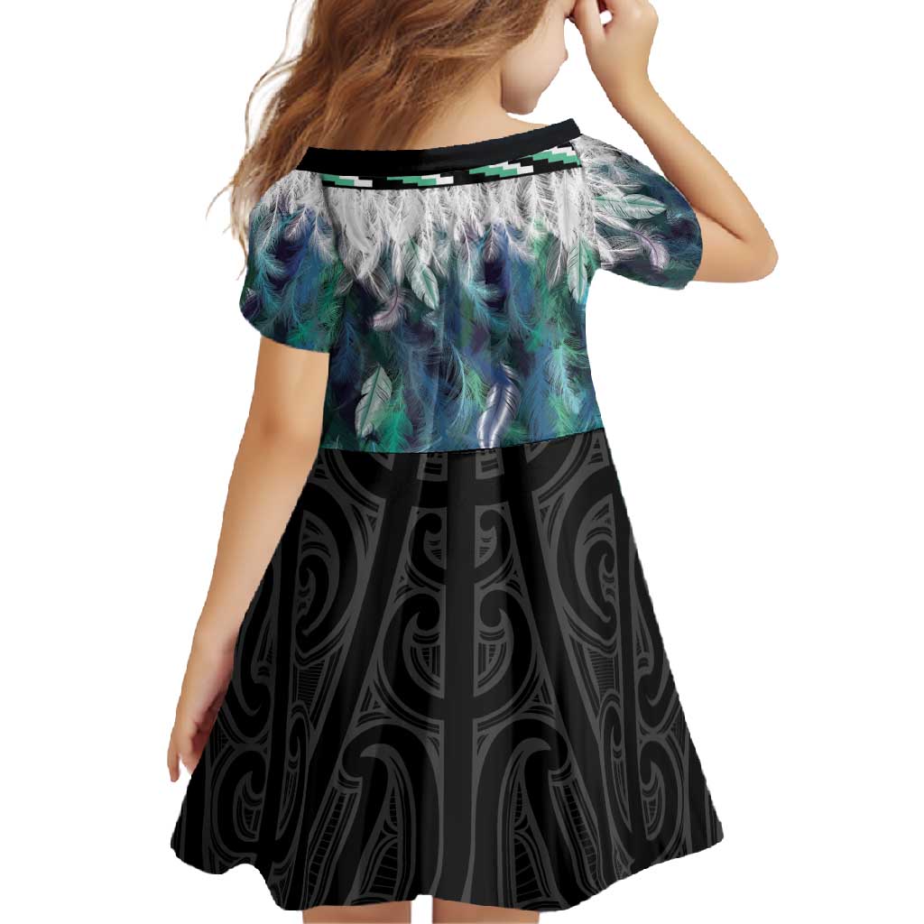 Aotearoa Korowai Motif Family Matching Off Shoulder Maxi Dress and Hawaiian Shirt Hei Tiki Poutama Maori Pattern LT14 - Polynesian Pride