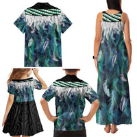 Aotearoa Korowai Motif Family Matching Tank Maxi Dress and Hawaiian Shirt Hei Tiki Poutama Maori Pattern LT14 - Polynesian Pride