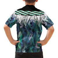 Aotearoa Korowai Motif Kid Hawaiian Shirt Hei Tiki Poutama Maori Pattern