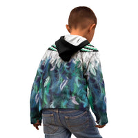 Aotearoa Korowai Motif Kid Hoodie Hei Tiki Poutama Maori Pattern